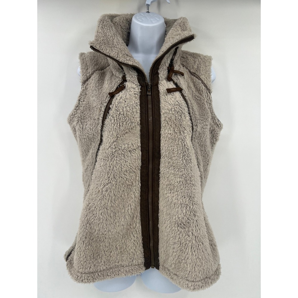 Kuhl Flight Oatmeal Heather High Pile Fleece Zip Vest Women M Gorpcore Outdoor